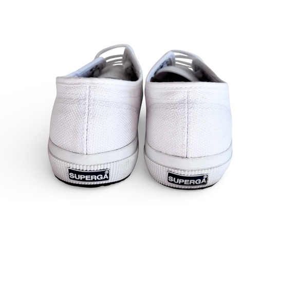 Superga 2750 Cotu Classic White Sneakers Women’s 8 Low Top Canvas Lace Up Shoes - Picture 10 of 11
